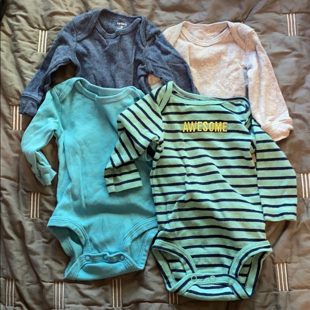 Carter’s Long Sleeve Bodysuits 3 Month 4 pack